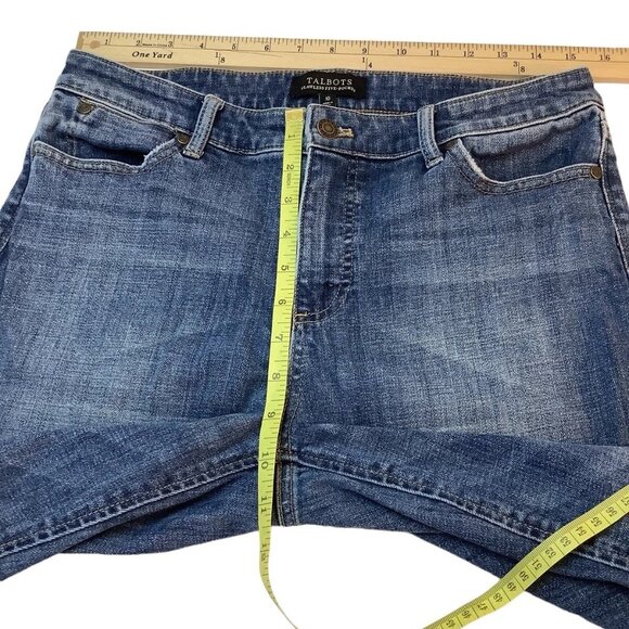 Talbots Mid Rise Ankle Raw Hem Blue Denim Jeans Womens Size 10 - Picture 8 of 11